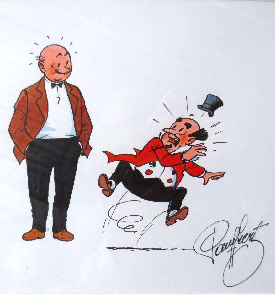 Suske en Wiske. Originele tekening Paul Geerts. Lambik en Jack Potfees uit het verhaal De Gekke Suske en Wiske. Originele tekening Paul Geerts. Lambik en Jack Potfees uit het verhaal De Gekke