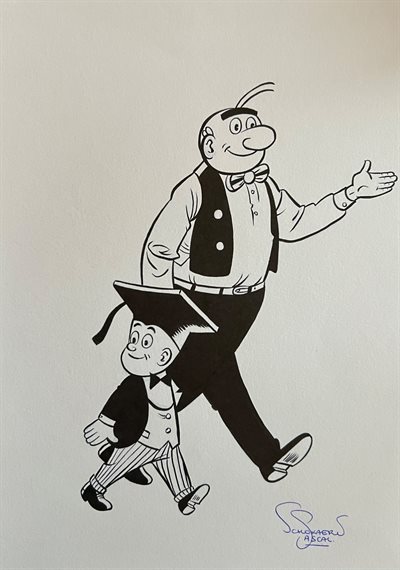Nero - originele tekening voor prent - Pascal Schokaers -