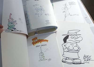 Originele tekeningen - 5 x - Met Marcq van Broekhoven/Peter De Wit/Alex Turk/Wilbert Plijnaar