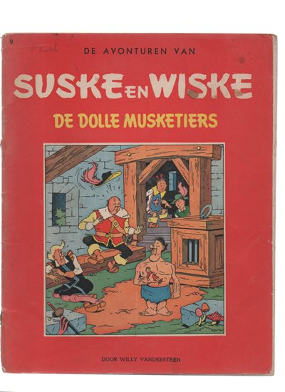 Suske en Wiske - ongekleurt - De Dolle Musketiers - 1959 - Vlaams - Cover - Nr 9 - Her, Druk - Willy Vandersteen.