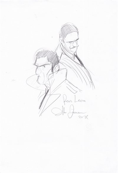 Alberto Zanon - A 4 met tekening fig uit Agatha Christie