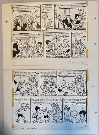 Jommeke 33 - Jacht op Gobelijn - Originele pagina Jef Nys - 1968 - pag 45