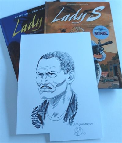 Lady S. 17 -  Au nom du père, du fils et du samarium. (2024) - met fantekening Aymond op los blad