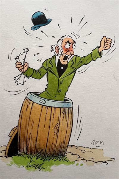 Robert en Bertrand - Originele tekening van Ron van Riet - Op los vel