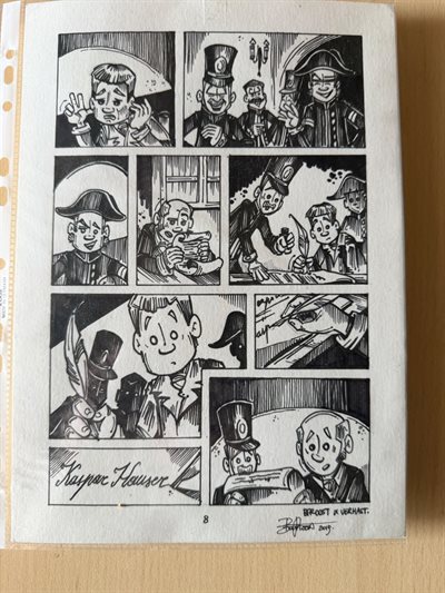 Kaspar Hauser - 1 - Kasper Hauser - Hardcover - Eerste druk - 2019 met originele pagina en originele inkleuring