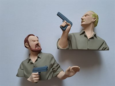 Blake en Mortimer - Boekensteunen beeldjes - Leblon-Delienne uit 1993.