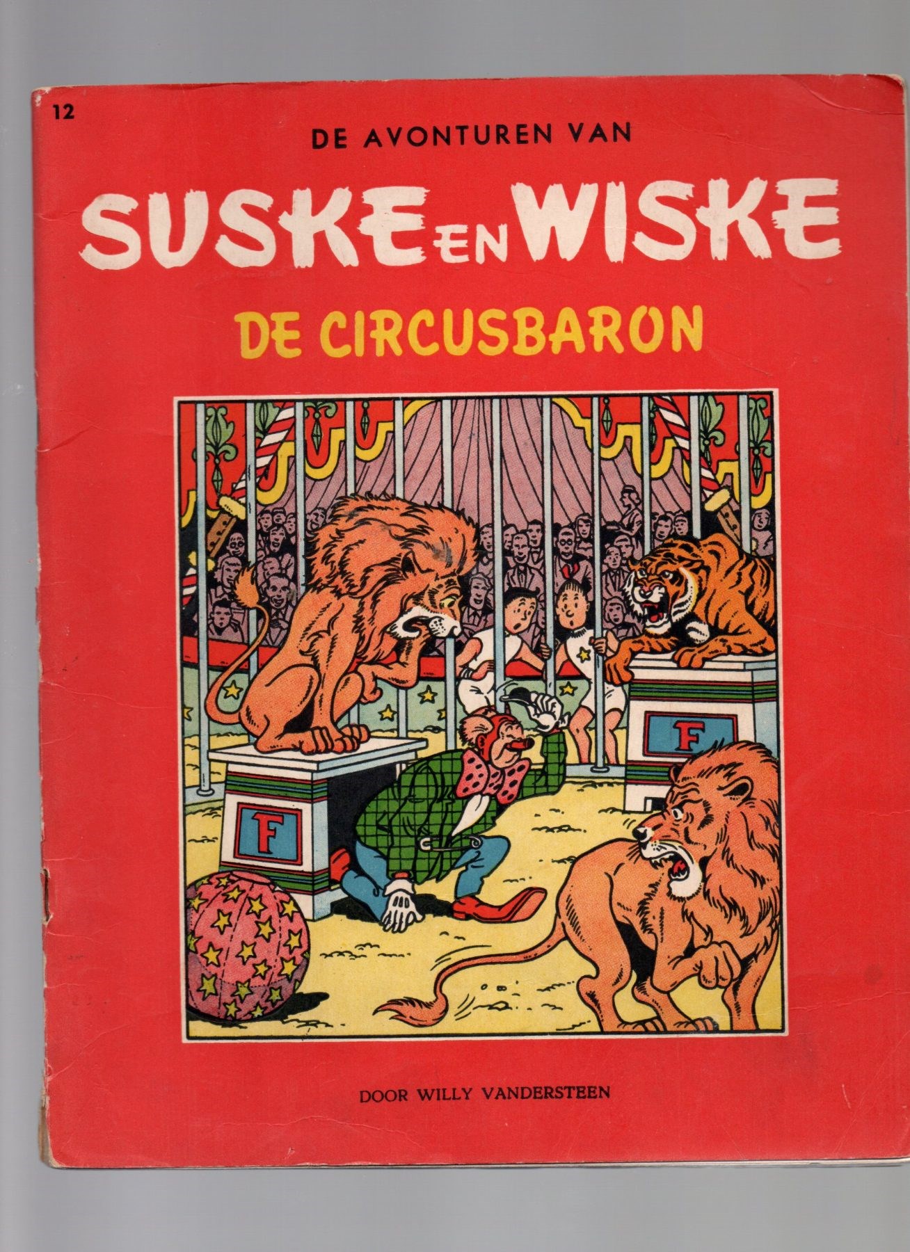 Suske en Wiske - ongekleurt De Circusbaron - 1961 - NL - Cover - Nr 12 - V31 - Her, Druk - Willy Vandersteen.