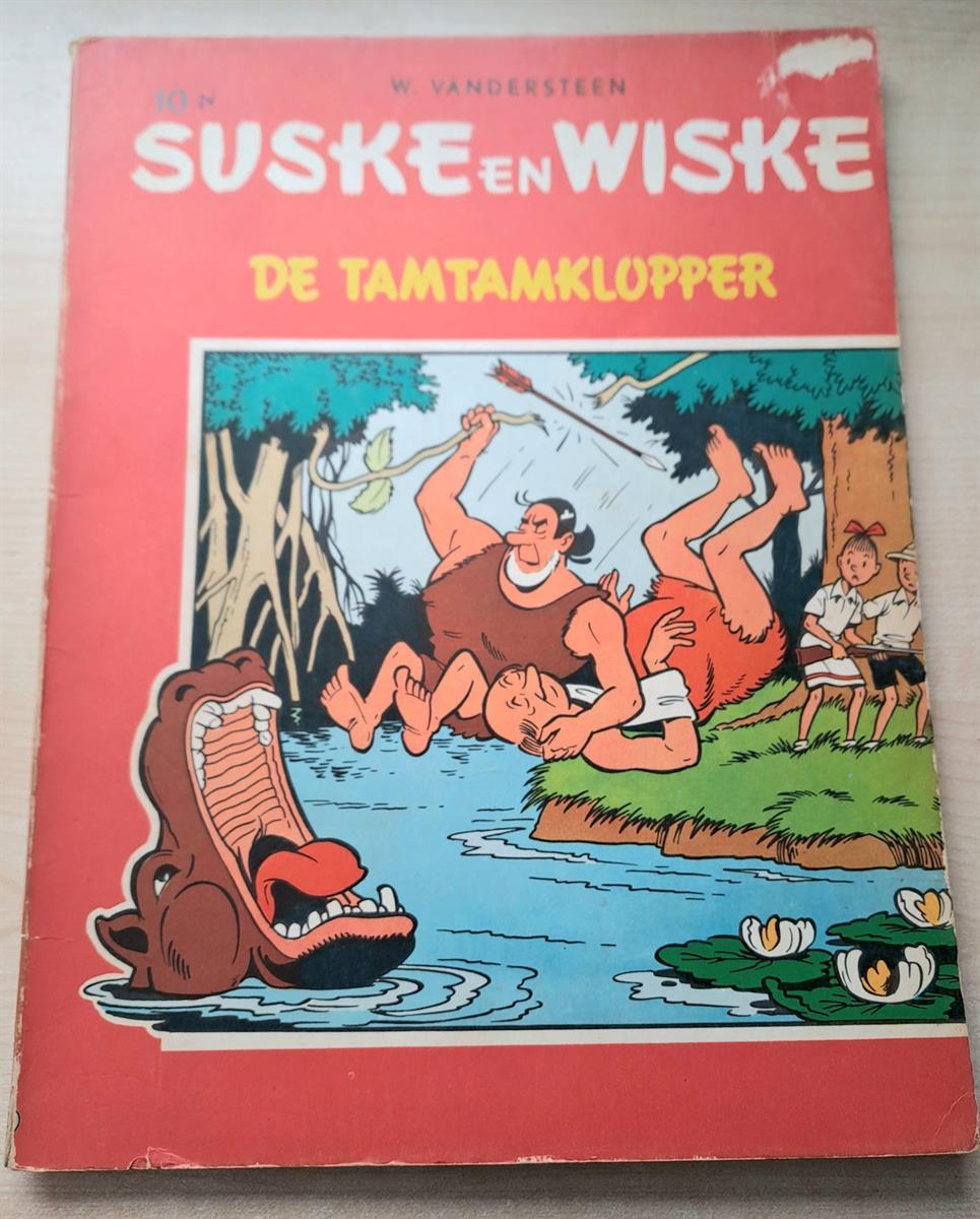Suske en Wiske - de Tamtamklopper - 1964 - 1e druk heruitgave - tweekleurenreeks hollands