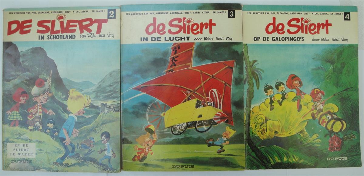 De Sliert 2 t/m 4 - eerste druk - sc - Dupuis -1966-1968