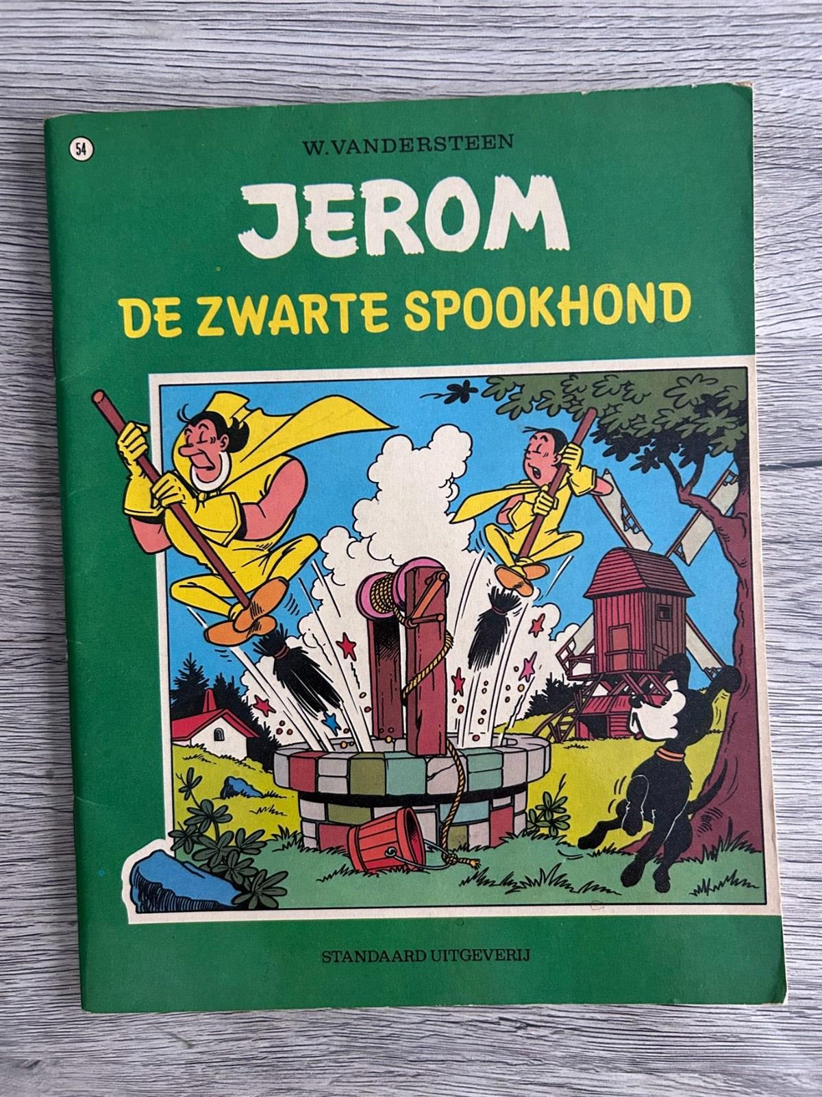 Jerom 54d : De zwarte spookhond - ED 1973 - W. Vandersteen - incl rebusstickers familie Snoek en Barabas