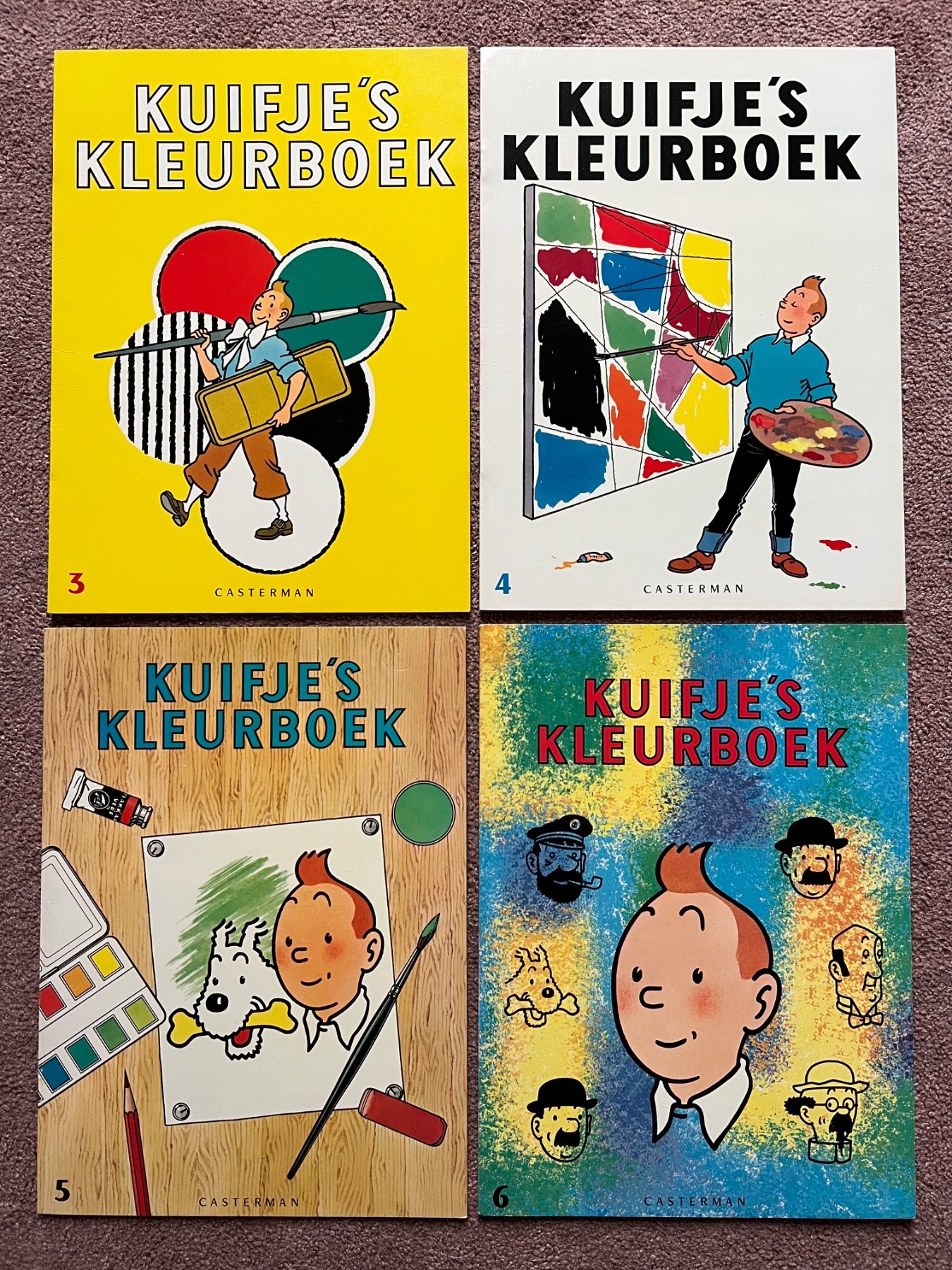 Kuifje - Kuifje's kleurboek 3-4-5-6 - Softcover - Eerste druk - 1961/63