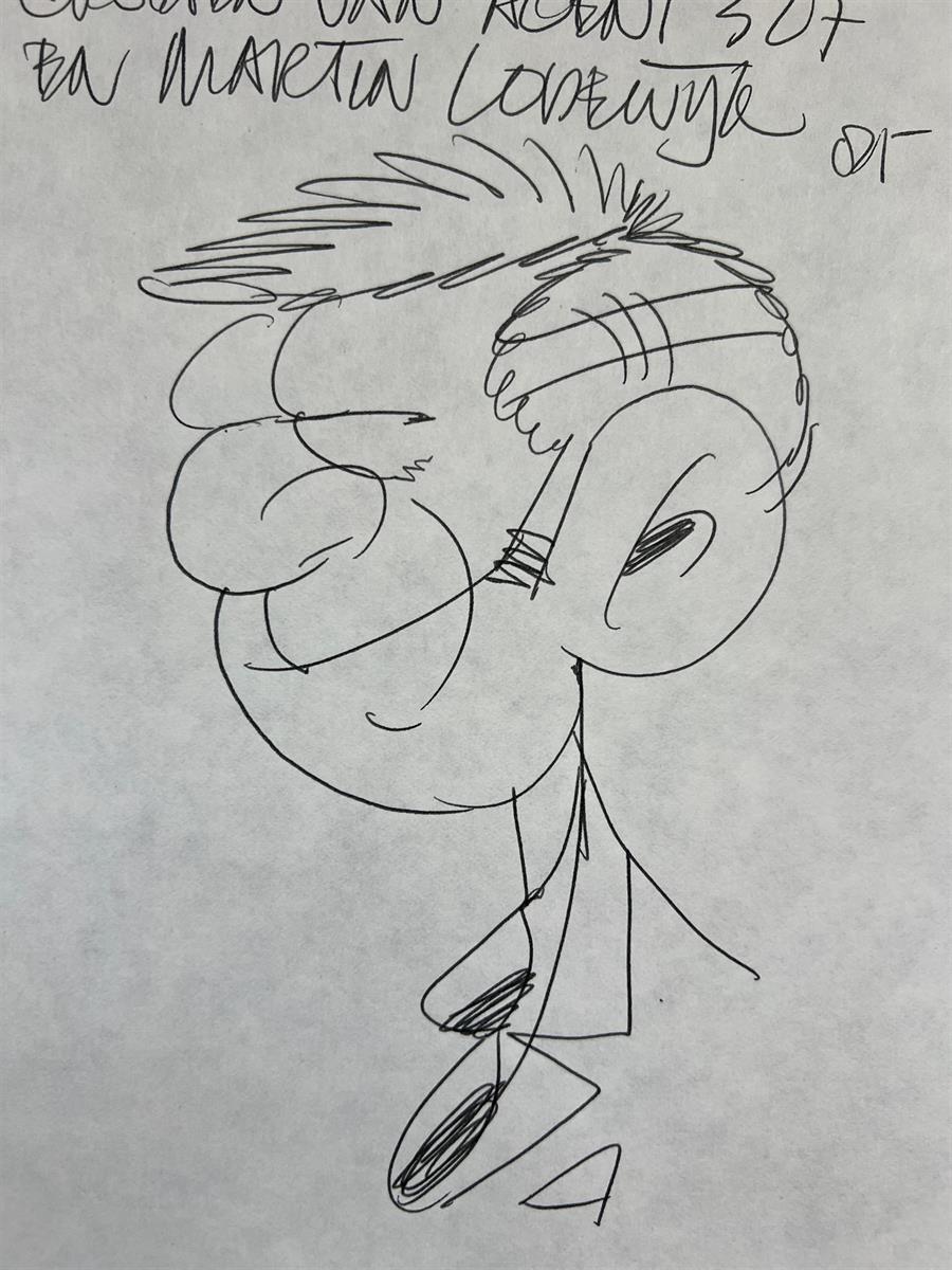 Martin Lodewijk- Agent 327 - originele tekening - 1985