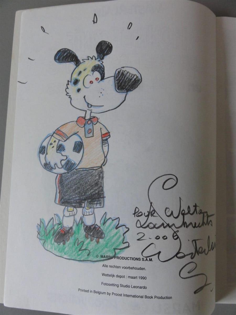 Wasterlain - Honnie Ponnie 1 -De voetbalkoning - sc - Eerste druk - 1990 - Met tekening