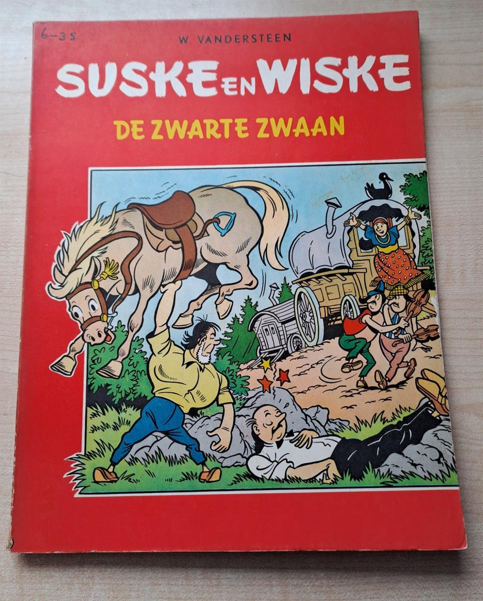 Suske en Wiske - de Zwarte Zwaan - 1962 - herdruk - tweekleurenreeks Hollands