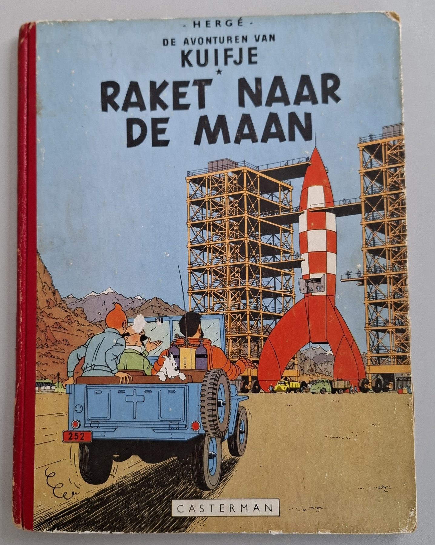 Kuifje - 15 - Raket naar de maan - Hardcover met linnen rug - Eerste druk - 1953