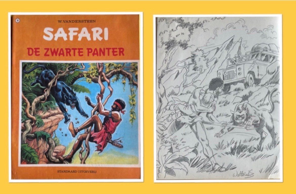 Safari -14- De zwarte panter (Inclusief opdrachttekening) - SC - Eerste druk - 1972