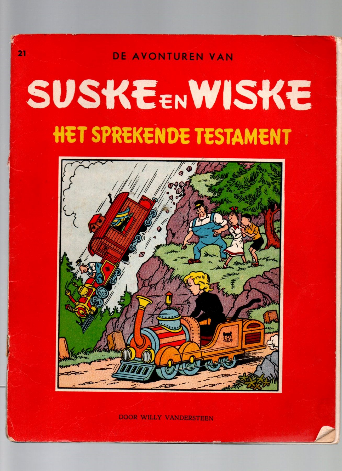 Suske en Wiske - ongekleurt - Het Sprekende Testament 1961 -V42 - NL - Nr - Cover 21 - Derde Druk - Willy Vandersteen.