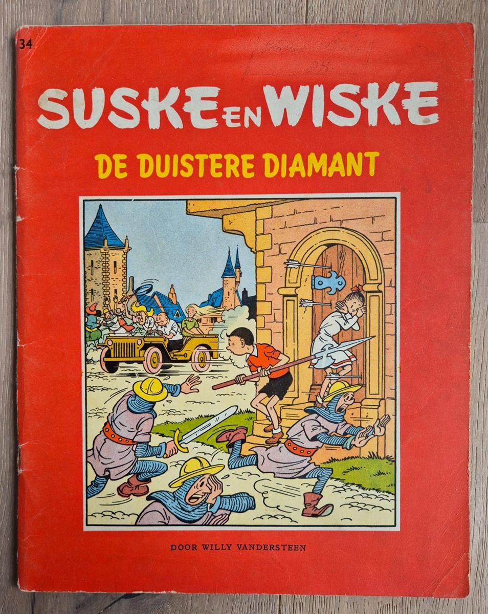 Suske en Wiske - RV34 - De Duistere Diamant - sc - 1e druk - 1958