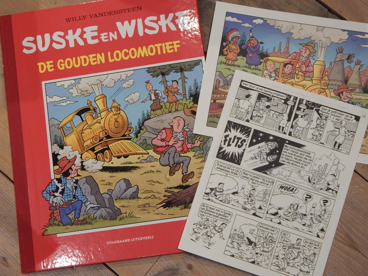 Suske en Wiske - De Gouden Locomotief - Luxe hc op groot formaat + prent - opl. 100 - 1e druk - (2023)