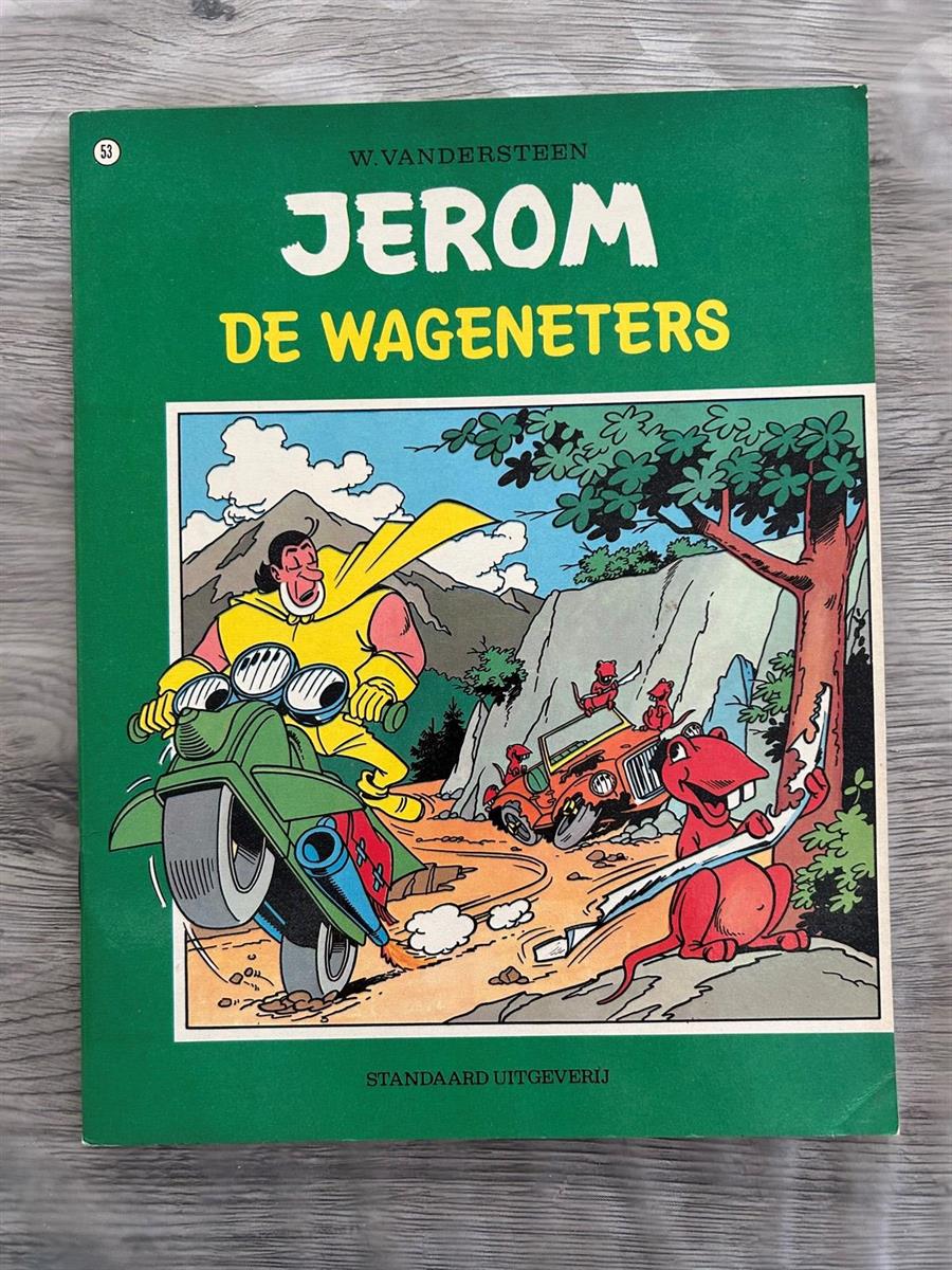 Jerom 53(b) - De wageneters - sc - Eerste druk 1973 - met 2 rebuspagina's en 2 stickers