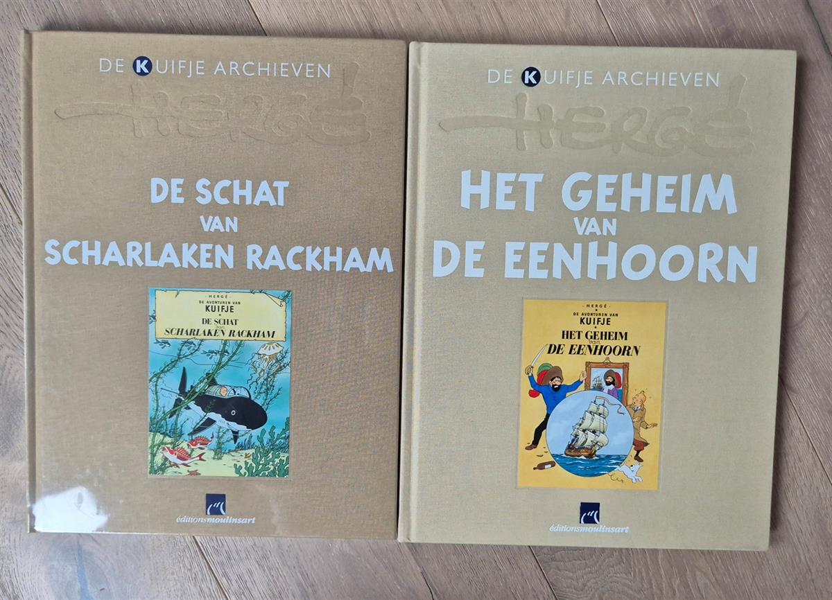 Kuifje - Nr. 1 en 2 - Het geheim van de eenhoorn en de schat van scharlaeken Rackham - linnen hardcover - 1e druk Kuifje archieven reeks - 2011 en 2022