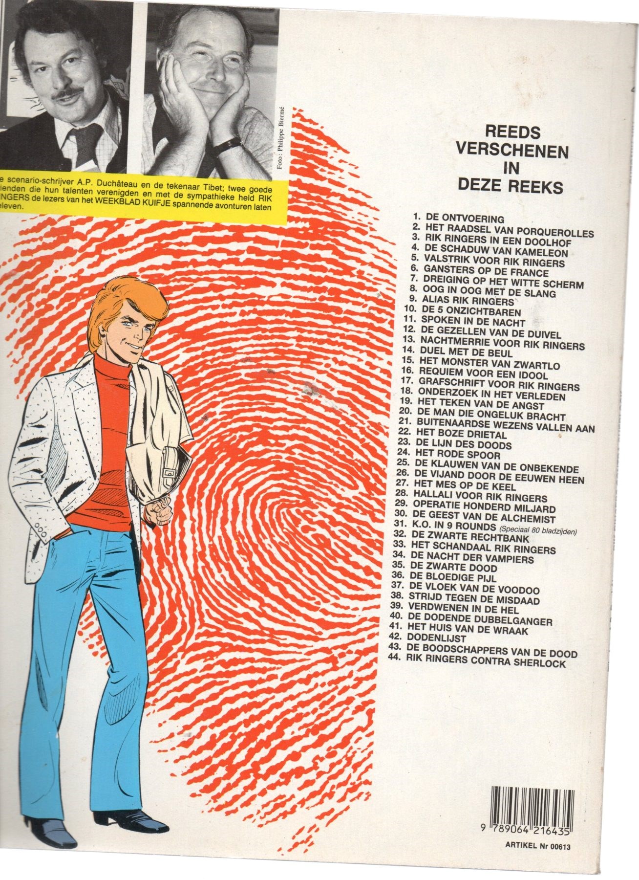 Rik Ringers - Nr 44 - Contra Scherlock - Lombard - 1Ste Dr - 1987.