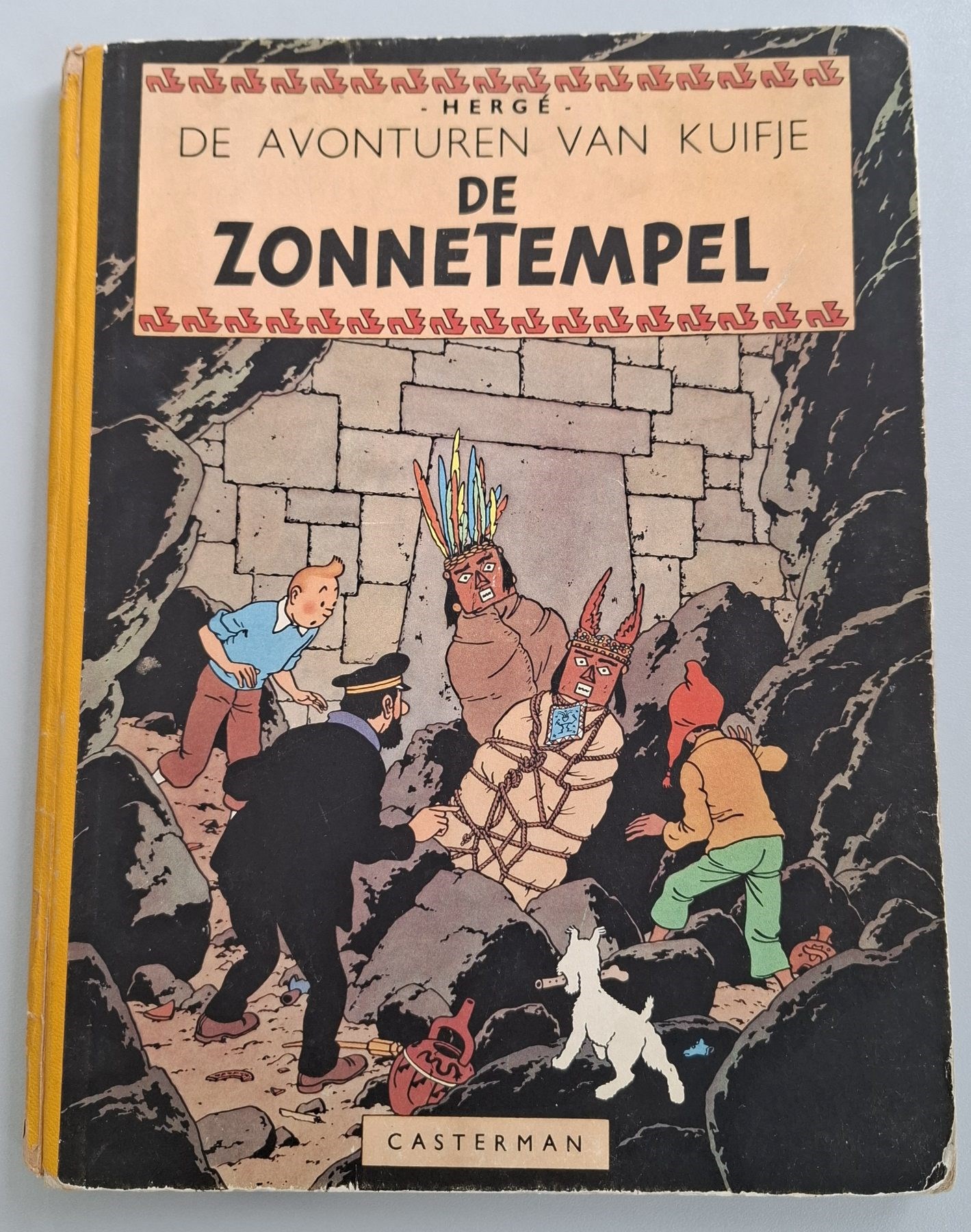 Kuifje - 13 - De zonnetempel - Hardcover met linnen rug - Eerste druk - 1949