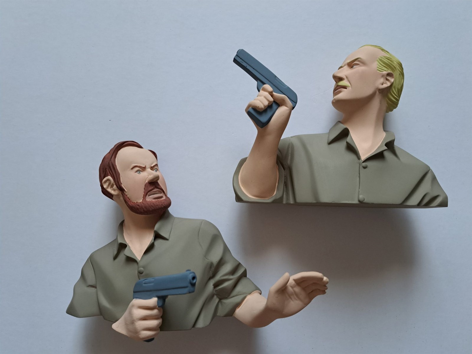 Blake en Mortimer - Boekensteunen beeldjes - Leblon-Delienne uit 1993.